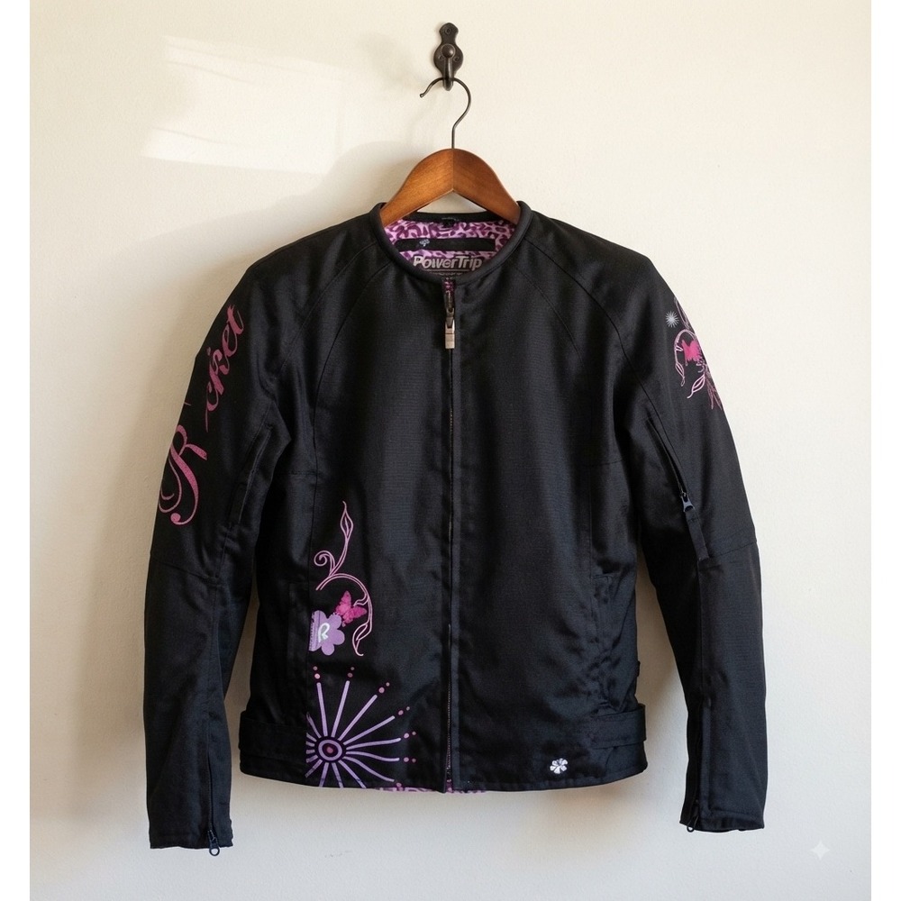 Joe Rocket Power Trip Motorcycle Jacket Floral Butterfly Y2K 2000s Med Daredevil